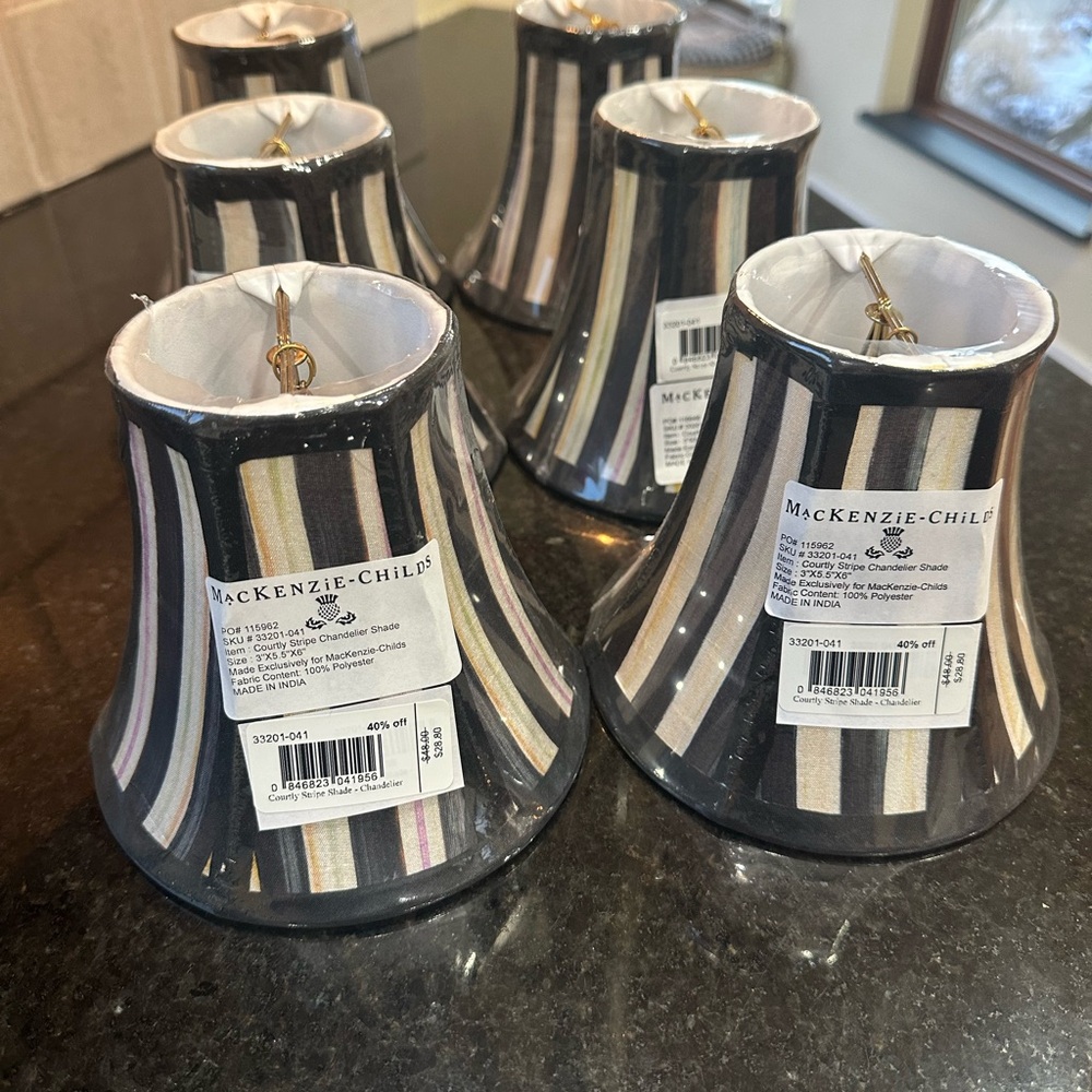 MacKenzie-Childs Multicolor Striped Lamp Shade
